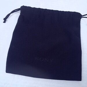 SONY DRAWSTRING folding HEADPHONES ACCESSORY BAG Pouch storage sack black brand